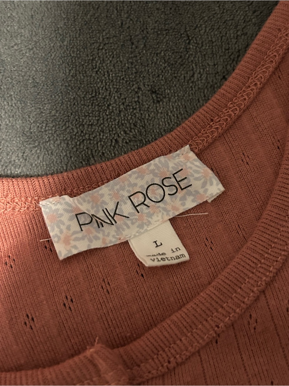 Pink Rose Ribbed Tank - Picture 2 of 3